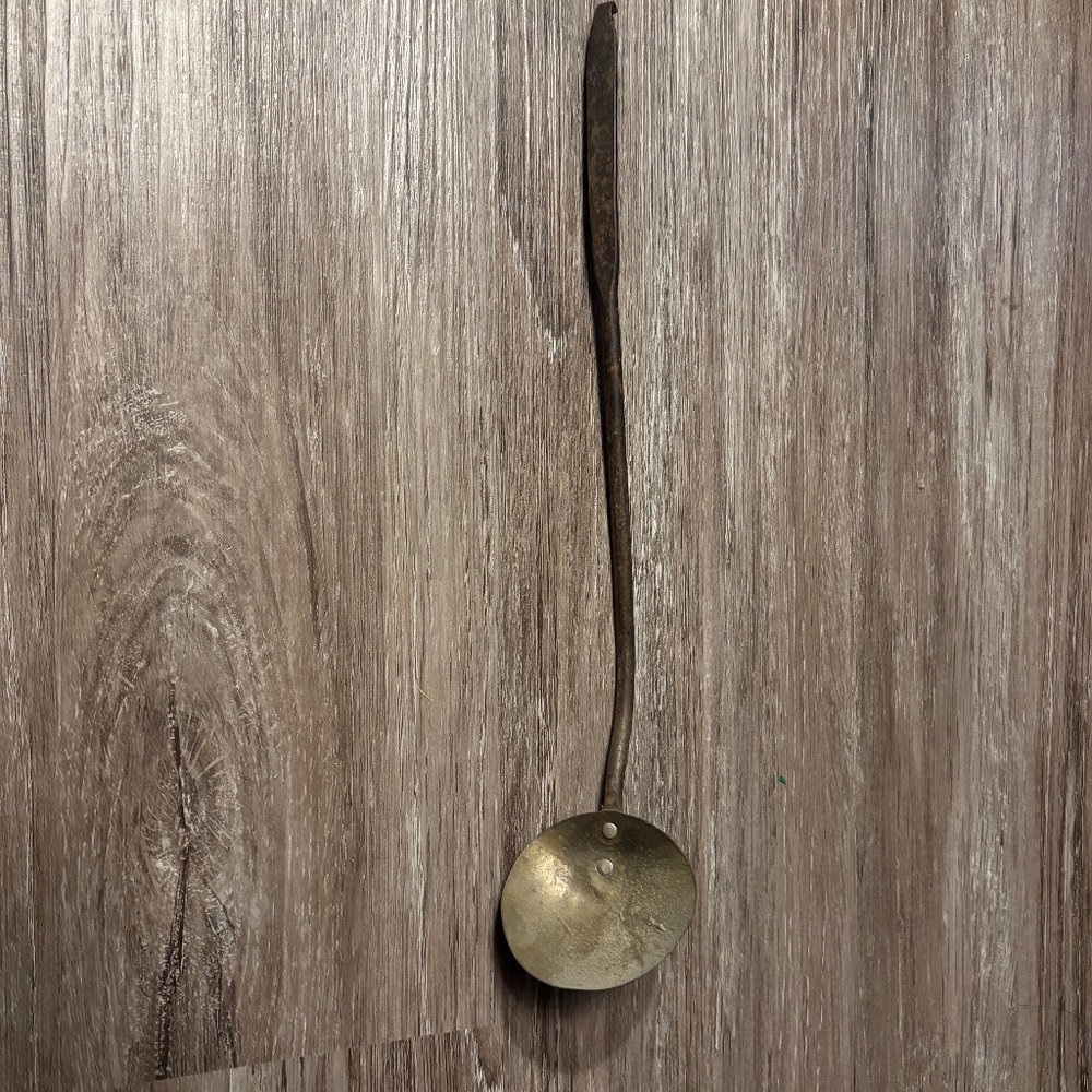 Antique Brass Fireplace Ladle